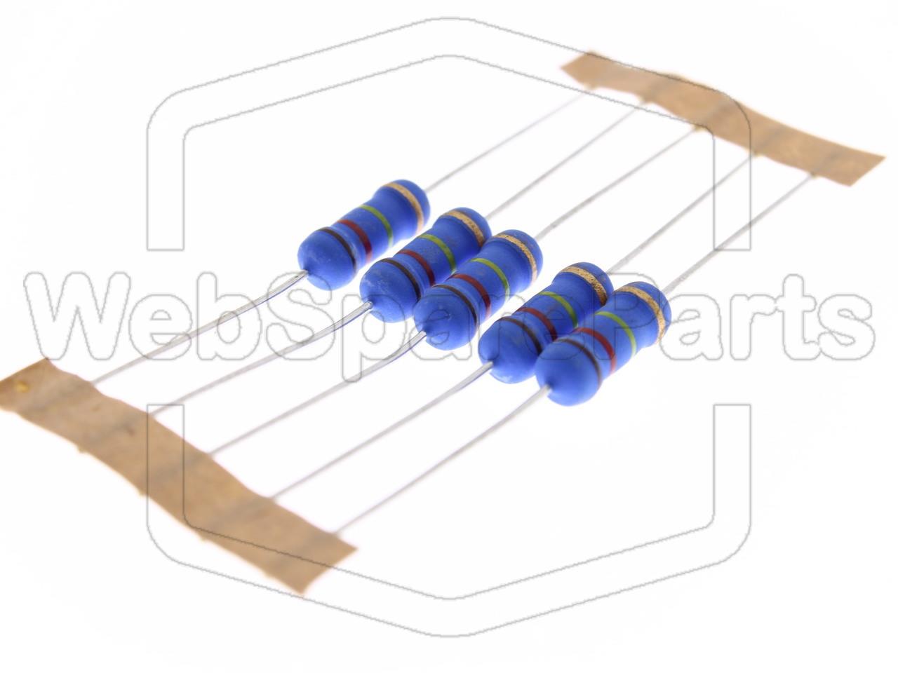 5x Metallic Film Resistance 120kR 2W ±5% Ø5x12