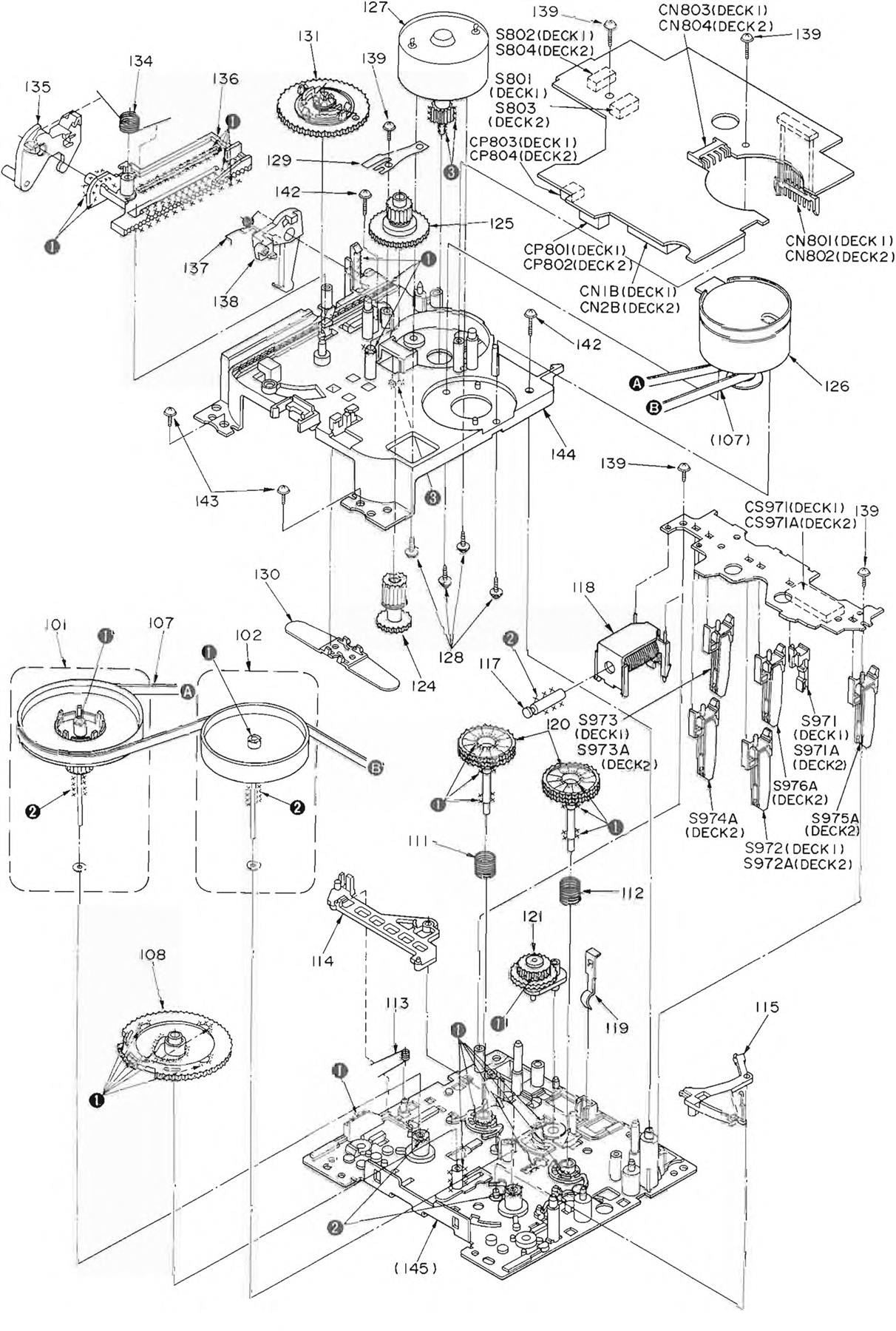 Technics RS-TR373M2 Main Gear (Position 108)