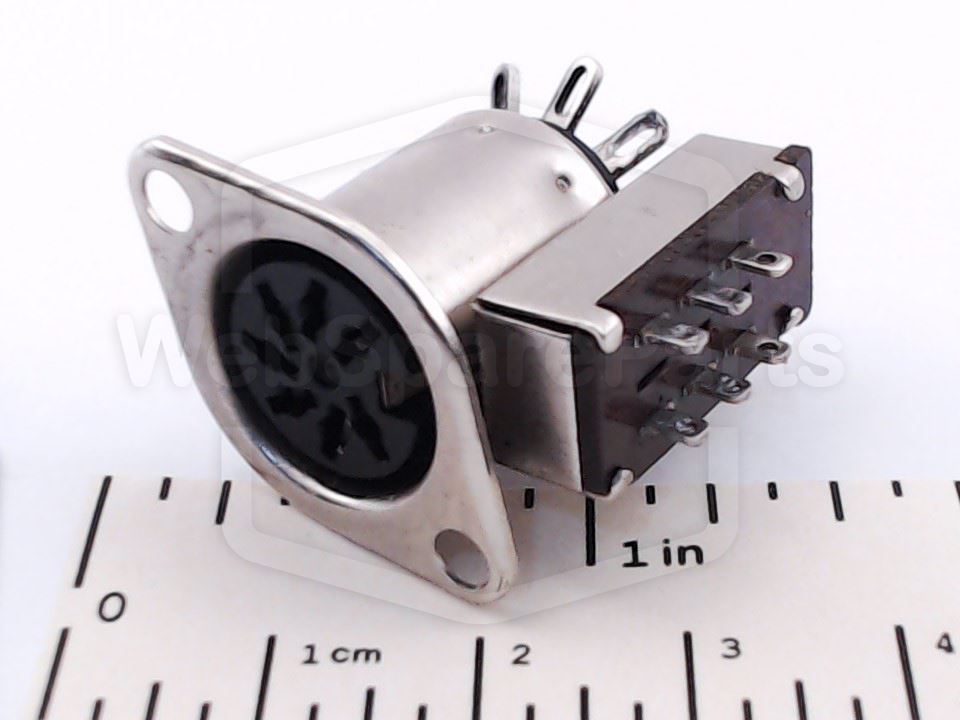 8-Pin DIN Wall-Mount Socket Connector with Switch for Vintage Audio Repair