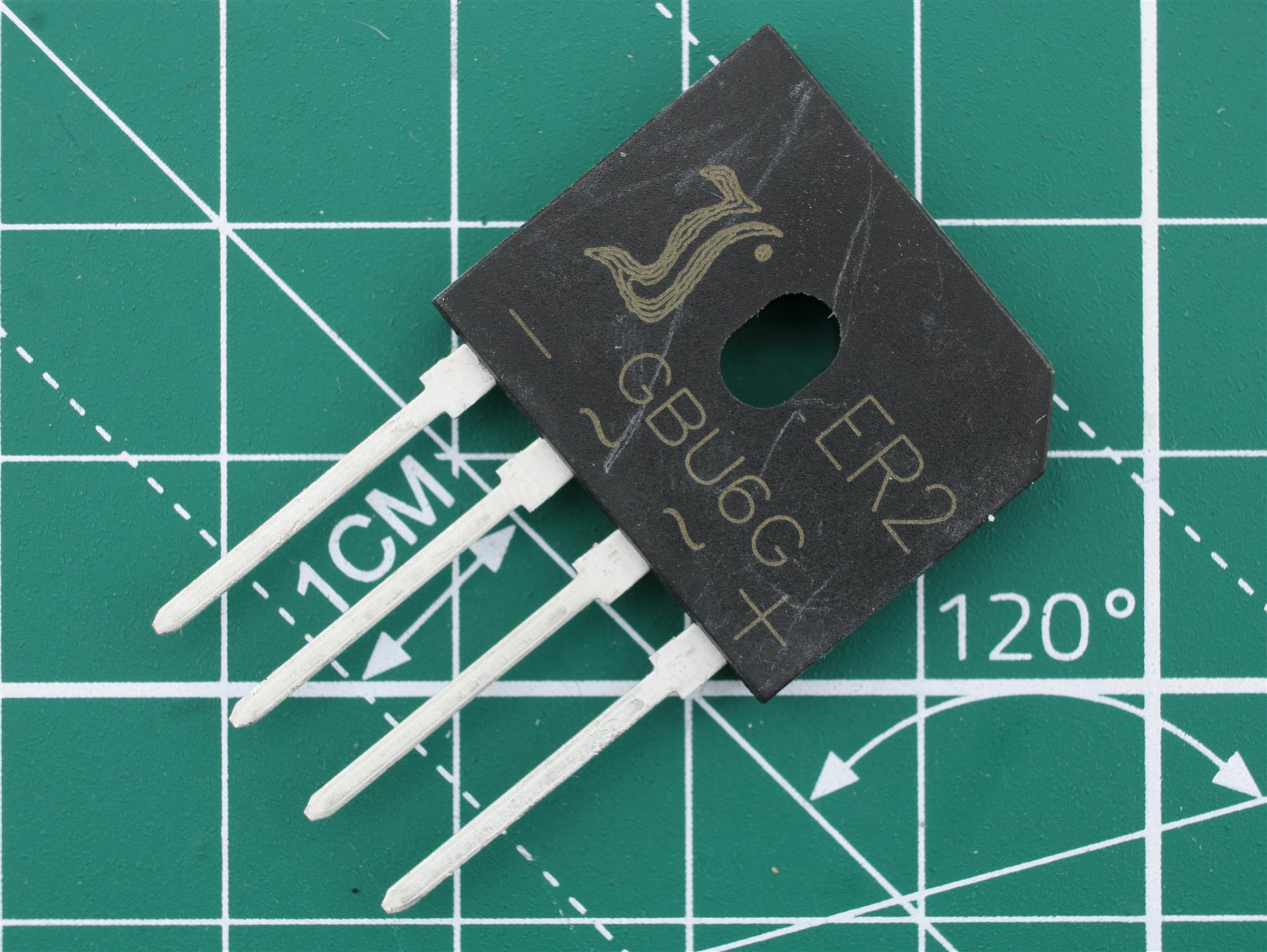 Rectifier bridge GBU6G 400V 6A ( + ~ ~ - )