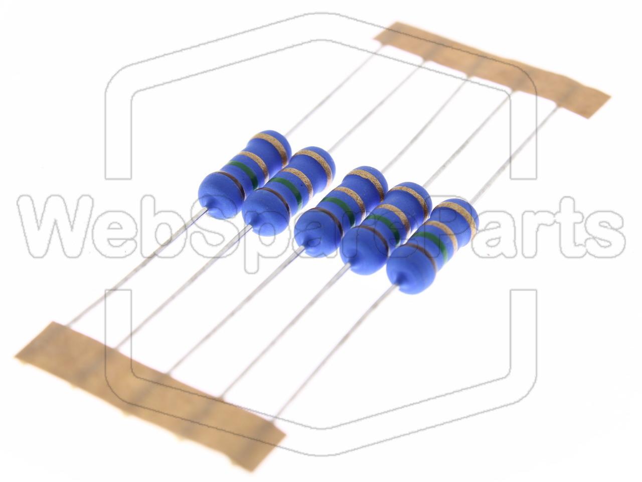 5x Metallic Film Resistance 1.5R 2W ±5% Ø5x12