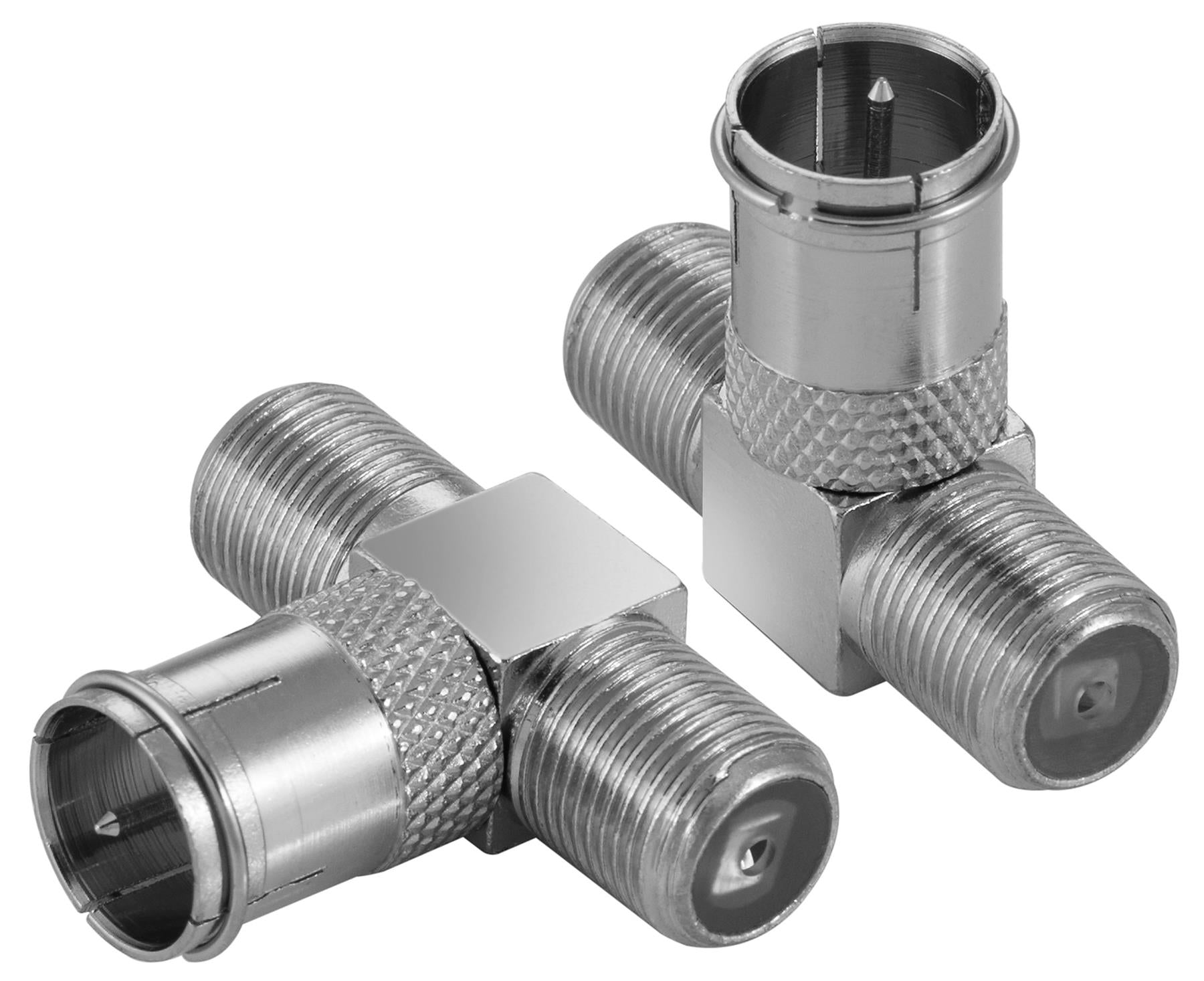 F Connector T Splitter Adapter Quick Connect 2× Female