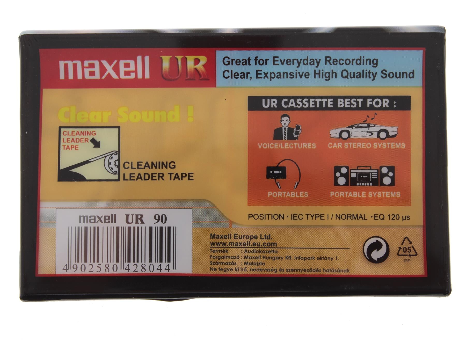 Blank Audio Media Recording Cassette Maxell UR90