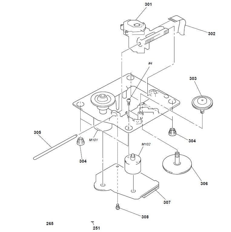 Replacement SHAFT, SLED Pos.(305) for Sony CDP-S45 CD Player Mechanism