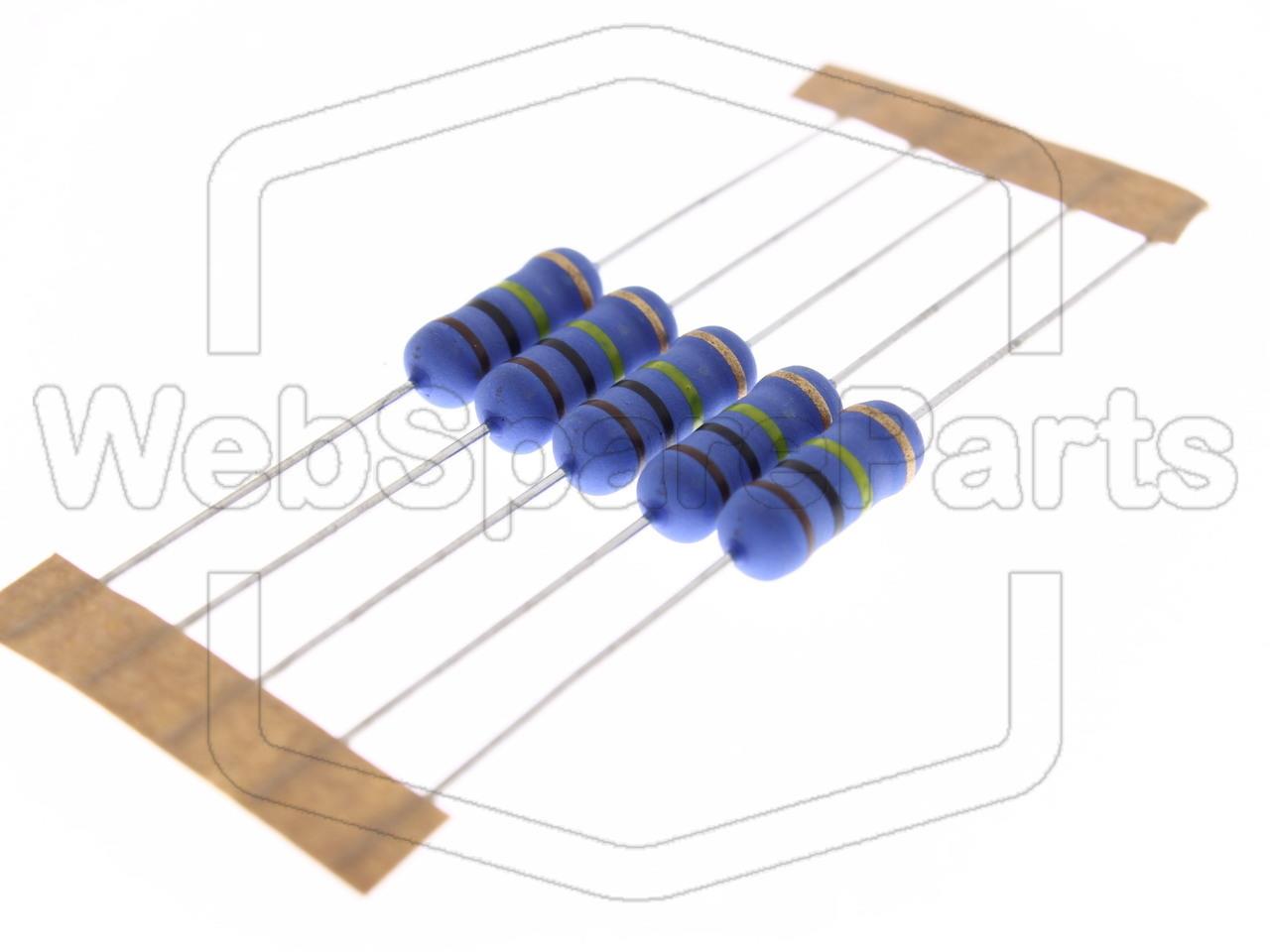 5x Metallic Film Resistance 100kR 2W ±5% Ø5x12