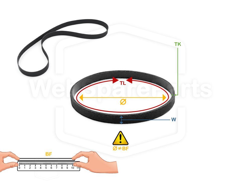 Ø 097.0 mm x 4.0 mm x 0.55 mm Audio Flat Belt