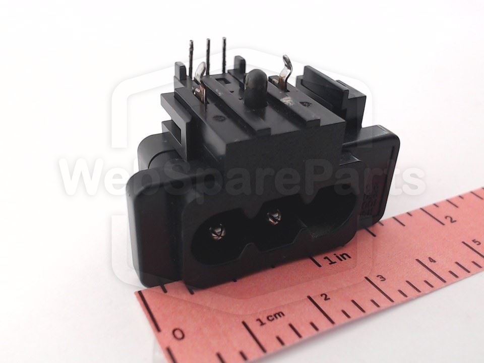 PCB-Mount IEC C8 AC Mains Input Connector for Sharp WQ-268E