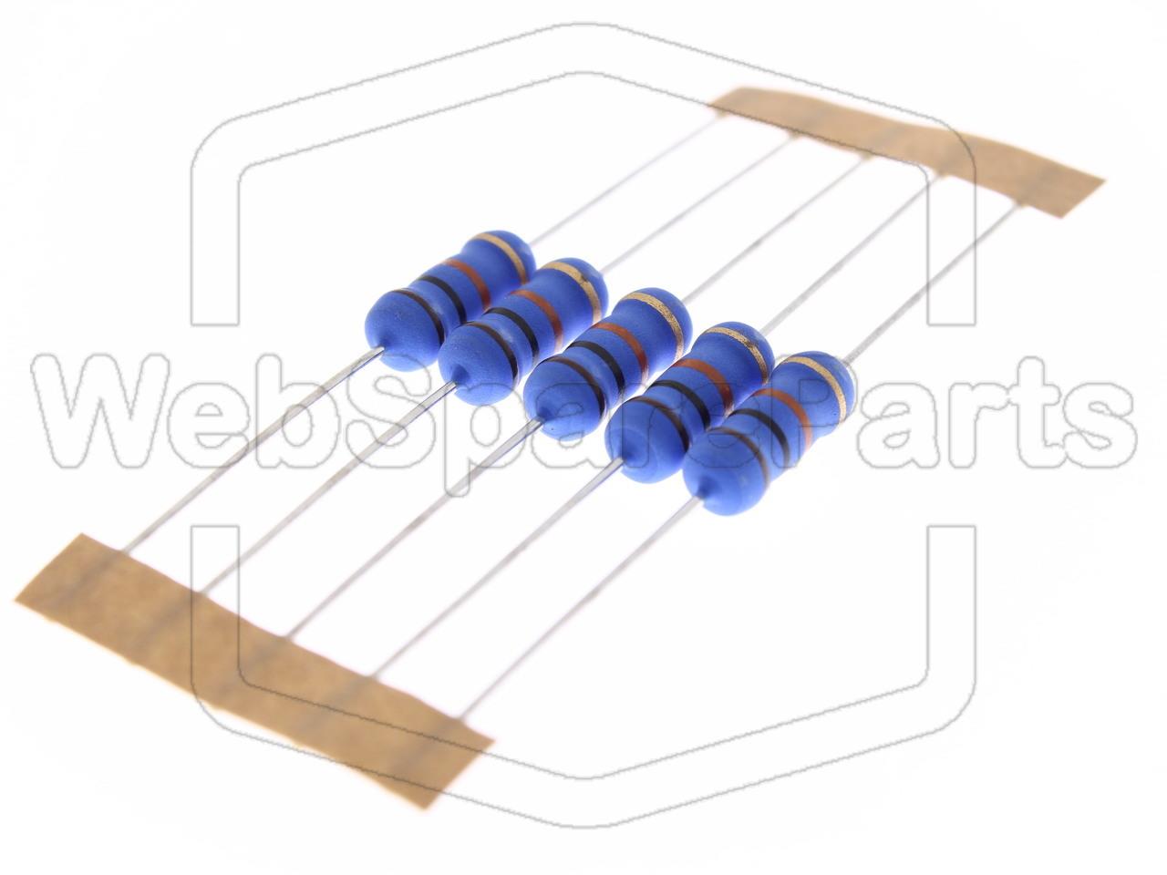 5x Metallic Film Resistance 10kR 2W ±5% Ø5x12