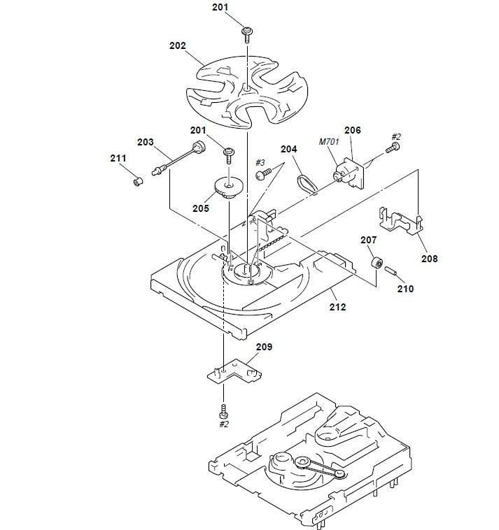 Replacement TRAY (TURN) Pos.(202) for Sony MHC-GRX30J CD Player Mechanism