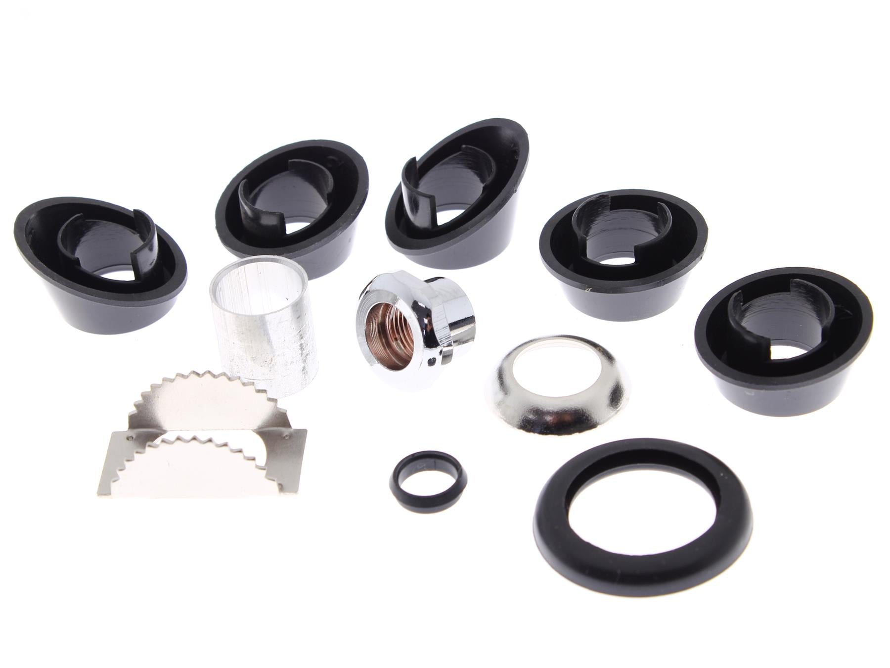 Assortment of car radio antenna accessories including adapters, mounts, and cables - WebSpareParts