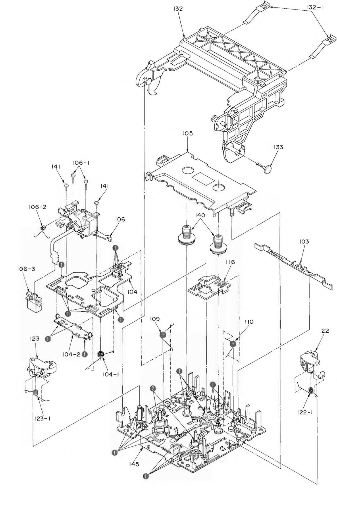 Spring, For/Rev. Side Rod for Technics RS-TR474M2 (Position 104-1)