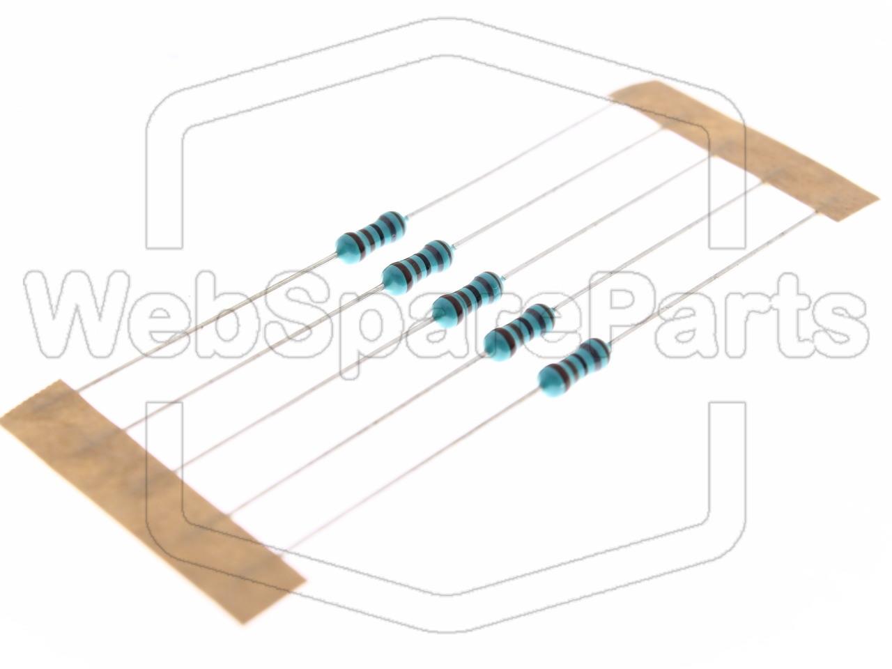 5x Metallic Film Resistance 1.8kR 0.6W ±1% Ø2.5x6.8mm