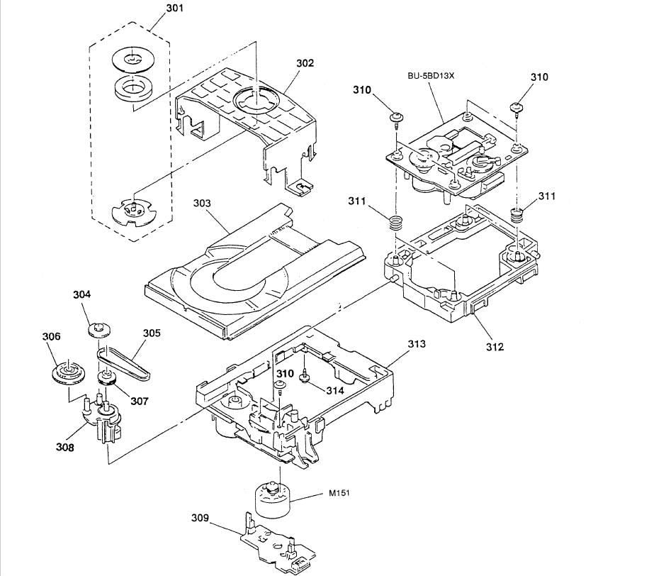 Replacement TABLE, DISK Pos.(303) for Sony HTCD309 CD Player Mechanism