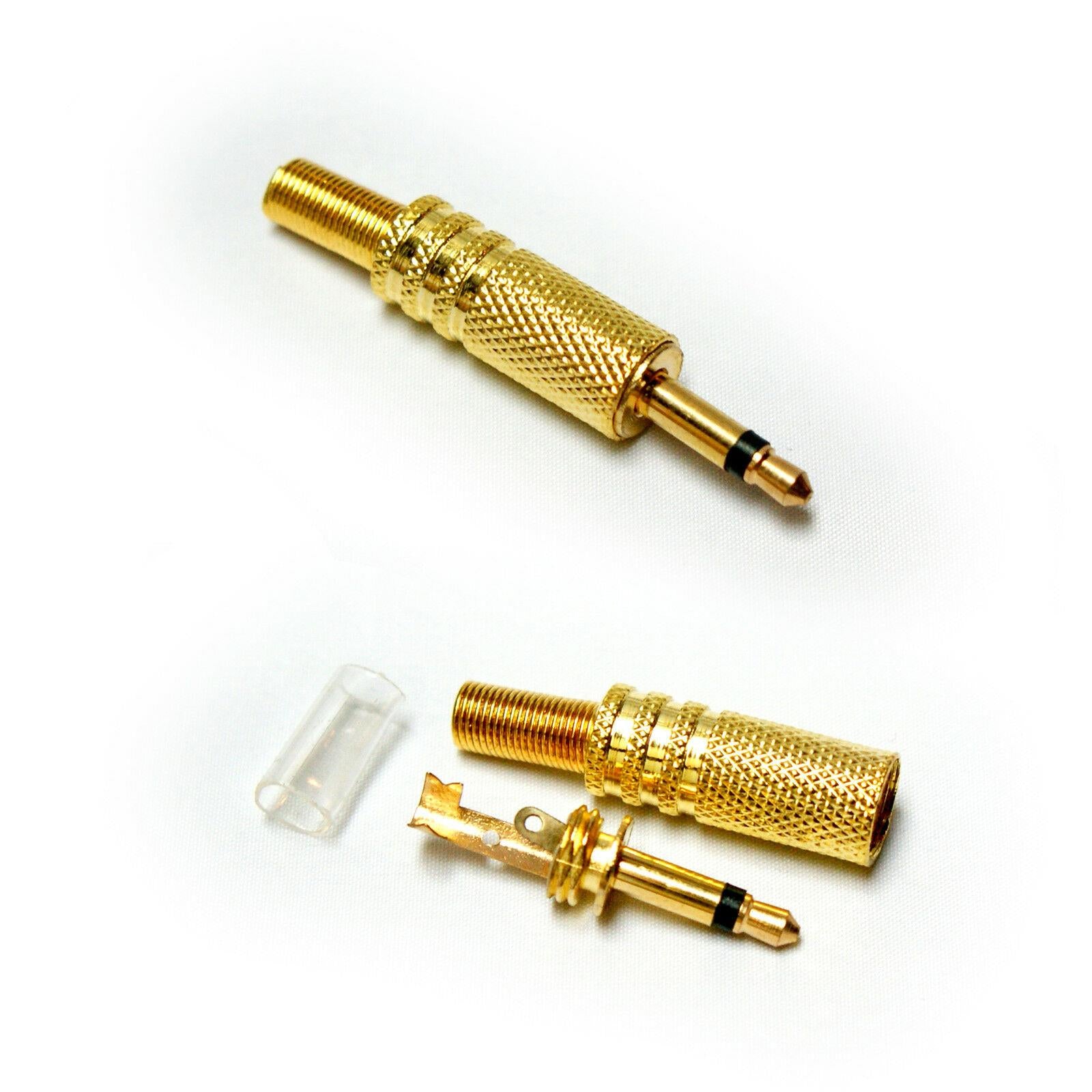3.5mm Mono Jack Male Metal Plug [Gold]