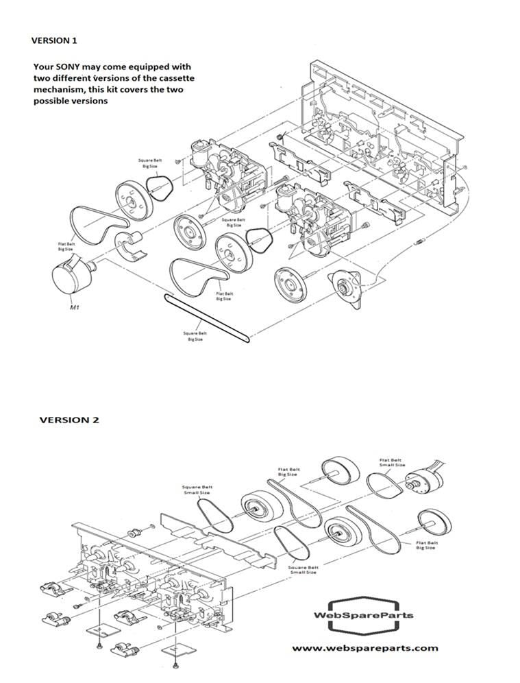 Belt Kit For Cassette Player Sony MHC-VX880AV