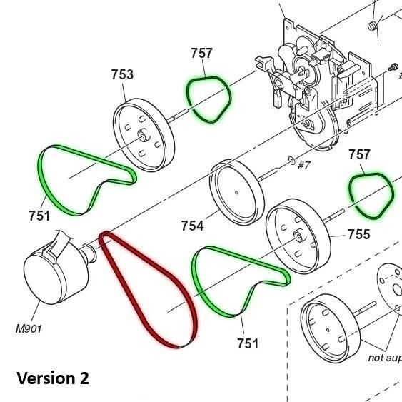 Sony HCD-ZX30AV Cassette Belt Kit for Mini Hi-Fi System