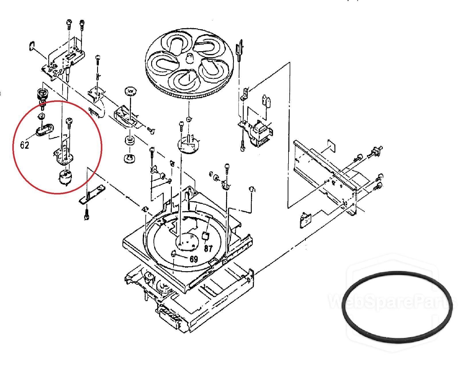 Sony CDP-C301M Disc Table Carousel Belt for CD Player