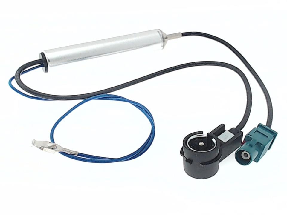 Car Radio Antenna Amplifier ISO Male 90° to Fakra