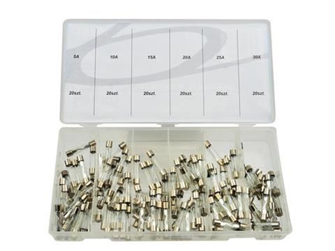 Glass Fuse Assortment Box 5 A to 30 A [Pack of 120]